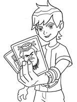 coloriage ben 10 et ses cartes de sumo